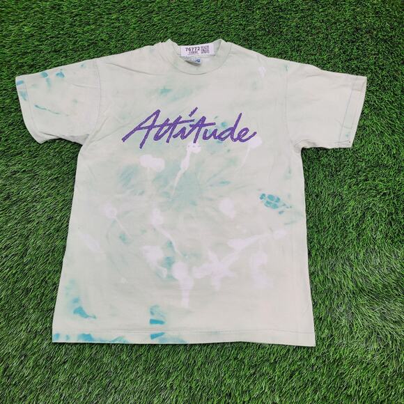Vintage Attitude Shirt Womens Medium 19x24 Spellout Script - Picture 1 of 12